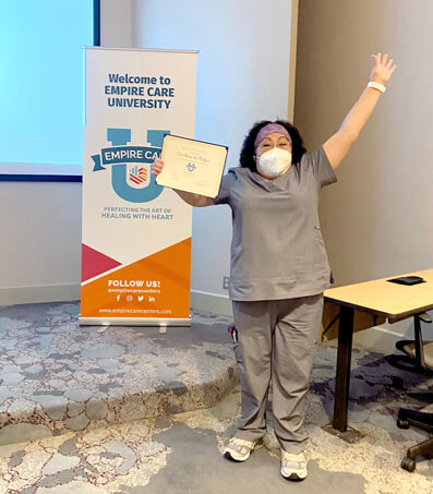 Earning an Empire Care University certificate